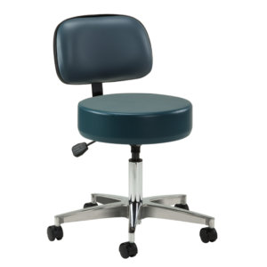 Clinton Premier Series, 5-Leg Pneumatic Stool with Backrest