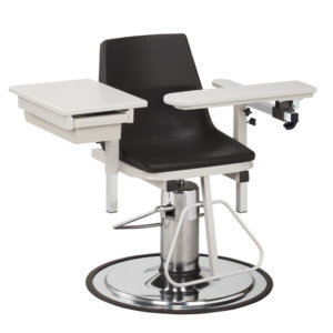 Clinton H Series, E-Z-Clean, Blood Drawing Chair with ClintonClean™ Flip Arm and Drawer