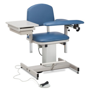 Clinton Power Series, Blood Drawing Chair with Padded Flip Arm and Drawer