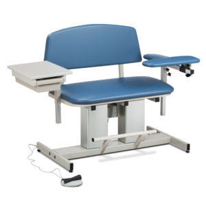 Clinton Power Series, Bariatric, Blood Drawing Chair with Padded Flip Arm and Drawer