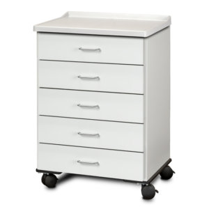 Clinton, Fashion Finish, Molded Top, Mobile Treatment Cabinet with 5 Drawers