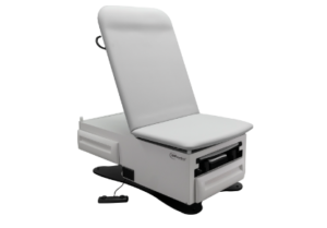 UMF FusionOne, Power Hi-Lo, Manual Back, Exam Chair with Foot Control, Stirrups, Drain Pan, Drawer Warmer, Pelvic Tilt & Receptacle